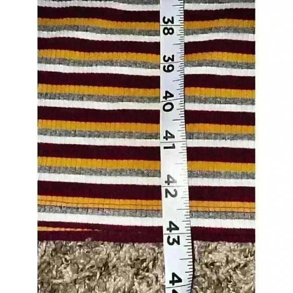 Loft Sleeveless Stretch Dress Striped Multicolor Slits Midi‎ Size XS - Picture 6 of 8